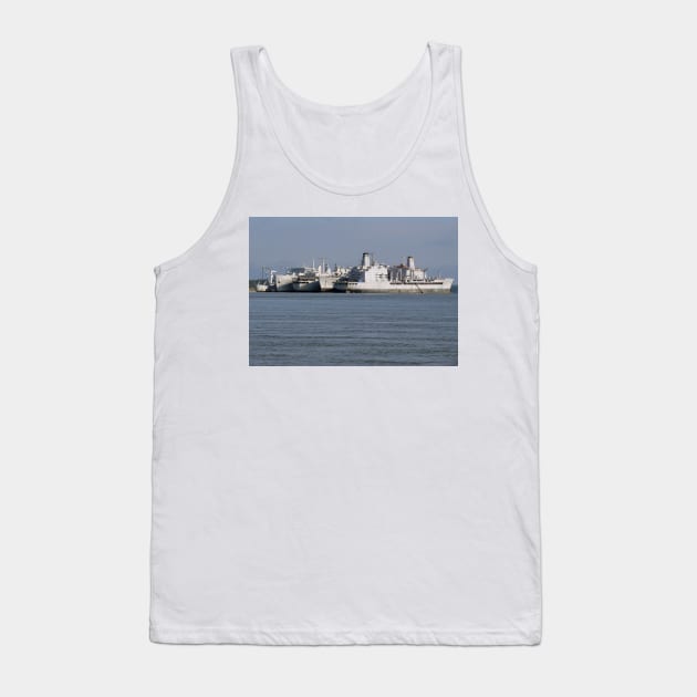 De-activated Navy ships tied up in the Ghost Fleet. Tank Top by tgass